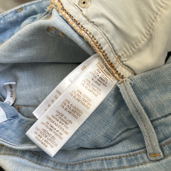 Good American Women's Light Wash Distressed Destroyed Skinny Denim Jeans 0/25 - Picture 8 of 8